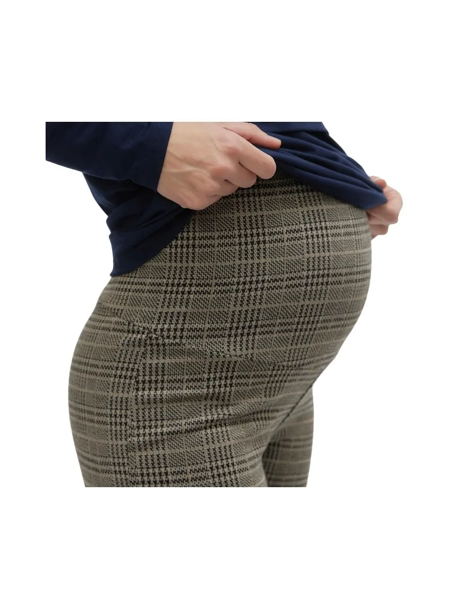 Pantalon Gris à Carreaux Femme Mamalicious Nabi 4