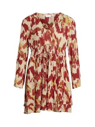 Robe Beige/Rouge Femme Vila Vimunthe 3/4 1