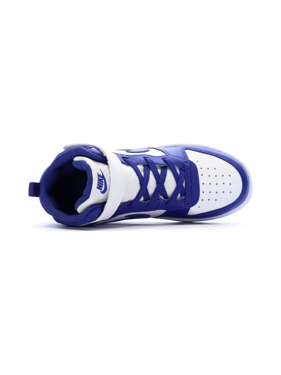 Baskets Blanches/Bleu Garçon Nike Court Borough Mid 2 5