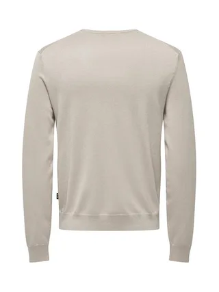 Pull Beige Homme Only & Sons Life Crew Knit 2