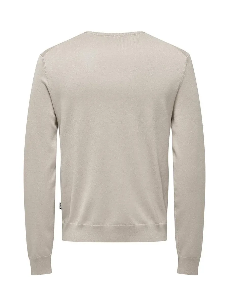 Pull Beige Homme Only & Sons Life Crew Knit 3