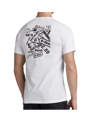 T-shirt Blanc Homme G-Star Raw Back 2