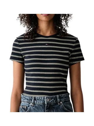 T-shirt Noir/Blanc Femme Tommy Hilfiger Slim 1