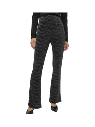 Pantalon Noir/Argenté Femme Vero Moda Lucy Hw Glitter 1