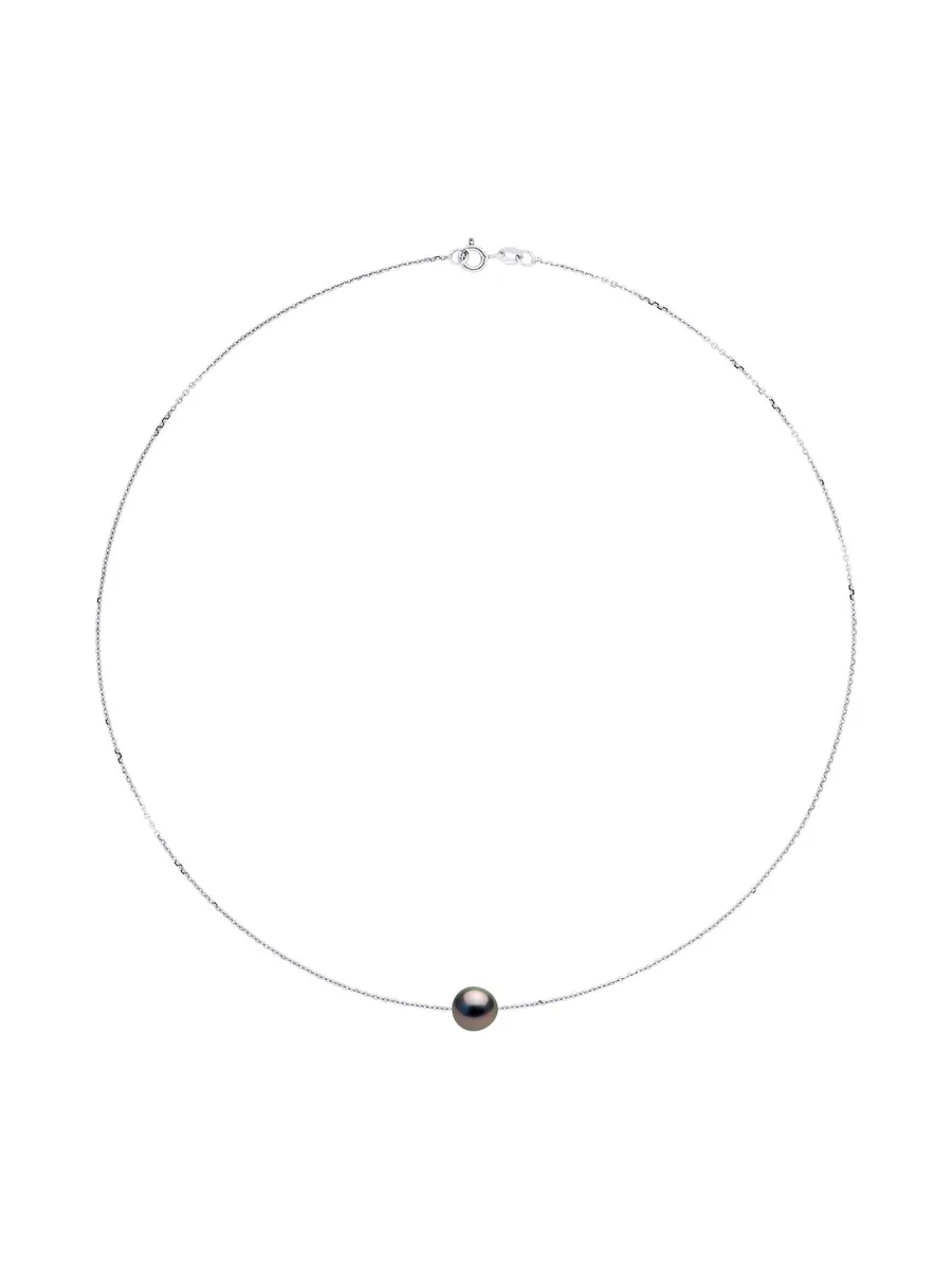 Collier Véritable Perle de Tahiti Ronde 8-9 mm — Argent 925 Millièmes Rhodié — 42 cm 3