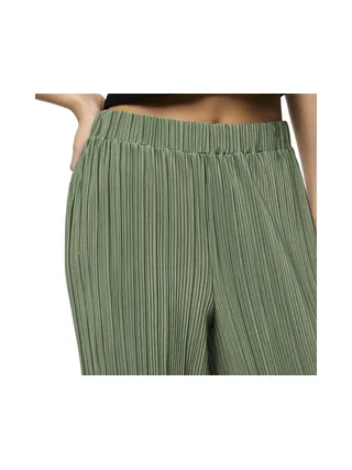 Pantalon fluide Plissé Vert Femme Pieces Pammi 2
