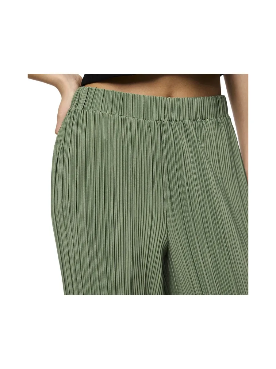Pantalon fluide Plissé Vert Femme Pieces Pammi 3