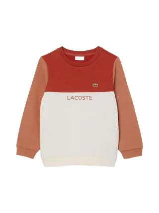 Sweat Beige/Marron Garçon Lacoste Block Fleece 1