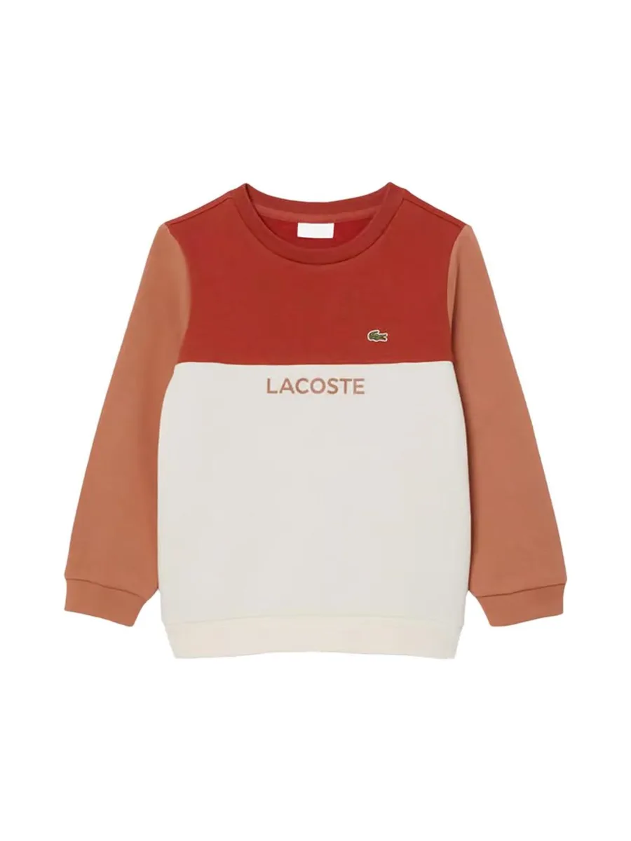 Sweat Beige/Marron Garçon Lacoste Block Fleece 2