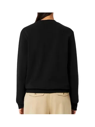 Sweat Noir Femme Lacoste Relaxed Fit Fleece Crew Neck 2