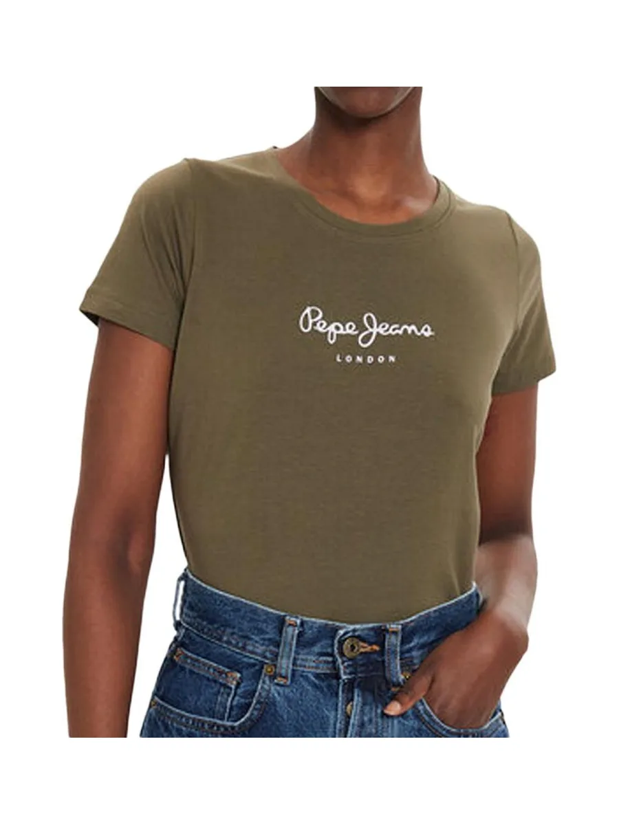 T-Shirt Kaki Femme Pepe jeansNew Virginia 2