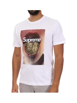 T-shirt Blanc Homme Supreme Grip Gold 1