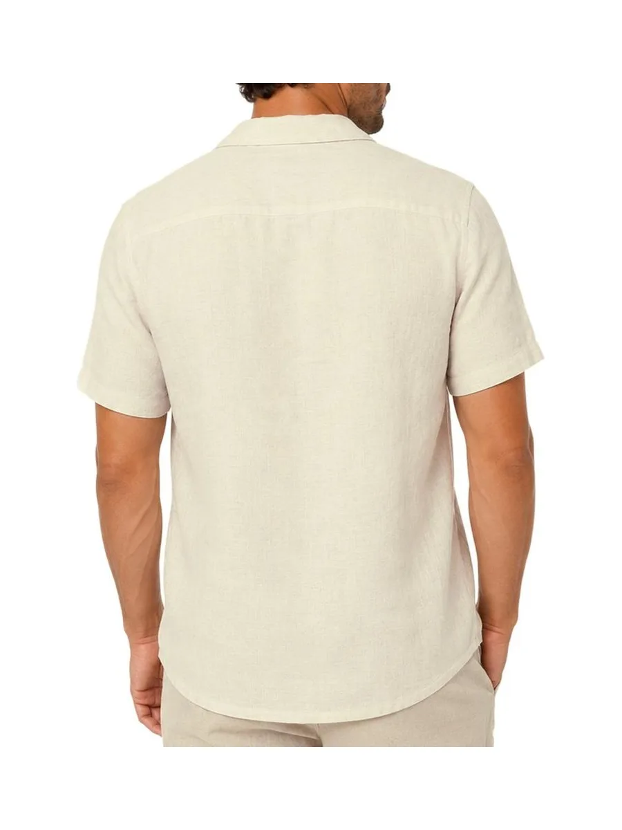 Chemise Beige Homme Paname Brothers Lin Ficelle 2