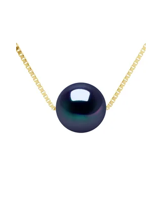 Collier Maille Vénitienne Véritable Perle d'Eau Douce Traversante Ronde 8-9 mm — Vermeil — 42 cm 1