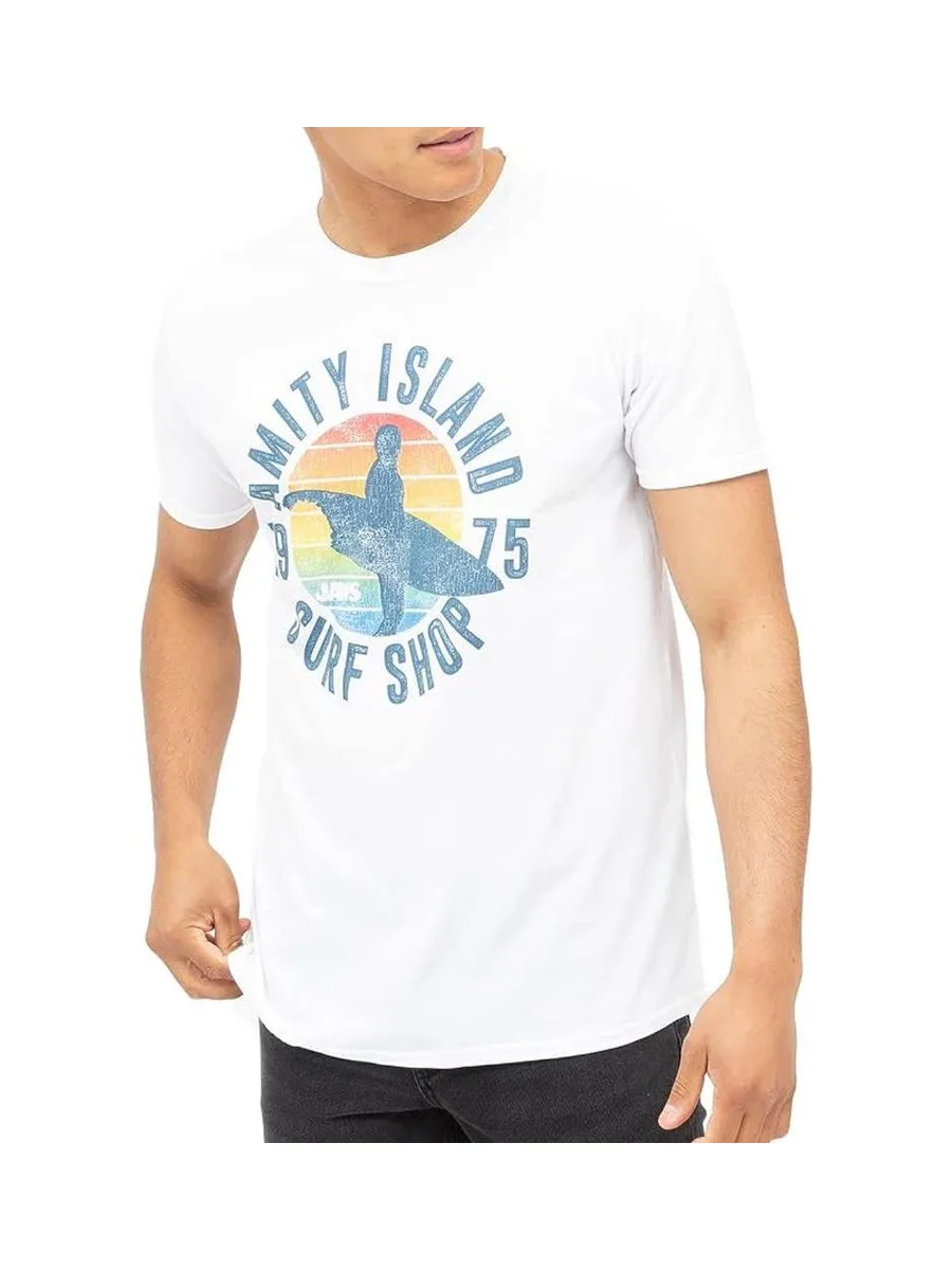 T-Shirt Blanc Homme Jaws Amity Surf Shop 3