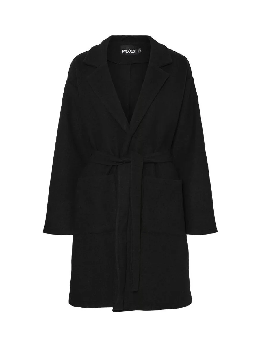 Manteau Noir Femme Pieces Jolene 4