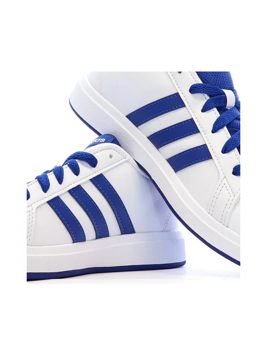 Baskets Blanc/Bleu Garçon Junior Adidas Grand Court 2.0 8
