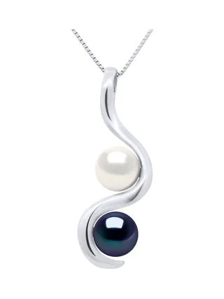 Collier Véritables Perles d'Eau Douce Rondes 7-8 mm — Or Blanc 750 Millièmes — 42 cm 1
