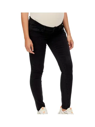 Jean Slim Noir de Grossesse Mamalicious Elastics 1