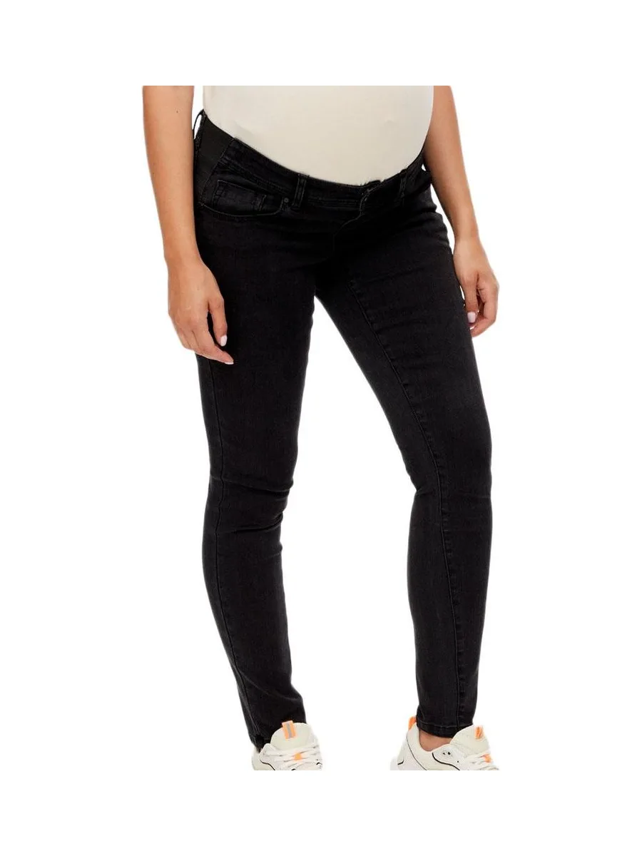 Jean Slim Noir de Grossesse Mamalicious Elastics 2