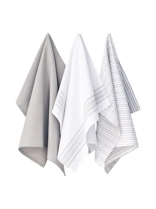 Lot De 3 Torchons Imprimé Gris Today Essential 1