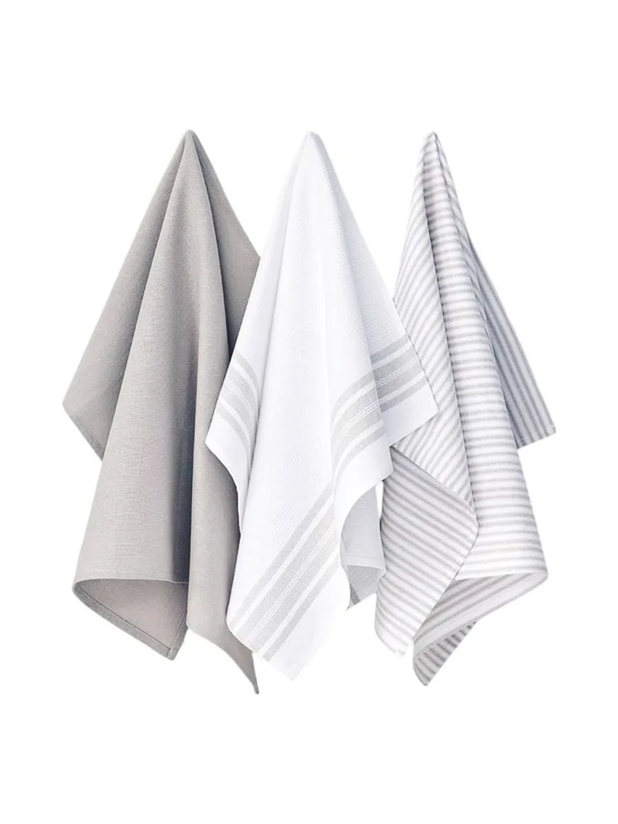Lot De 3 Torchons Imprimé Gris Today Essential 2
