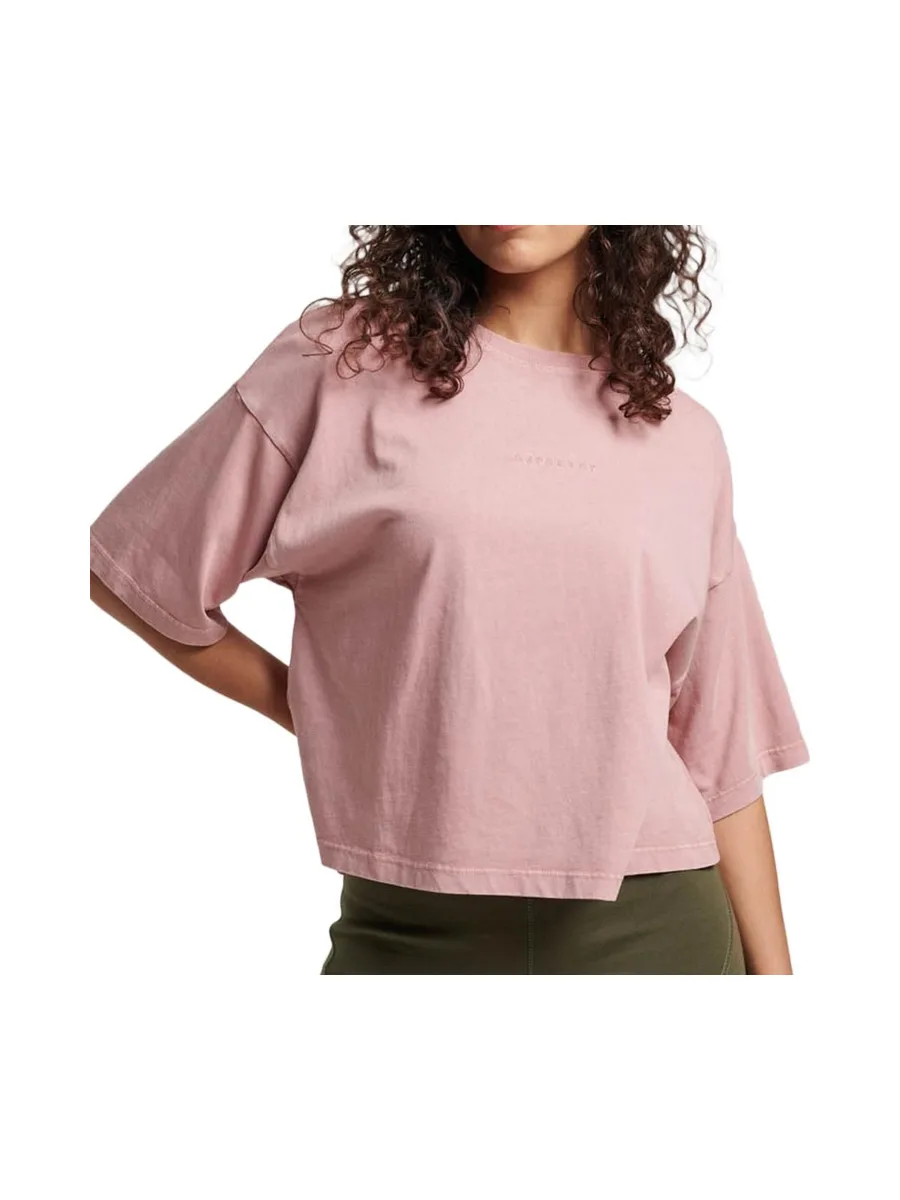 T-shirt Rose Femme Superdry Micro Logo 2