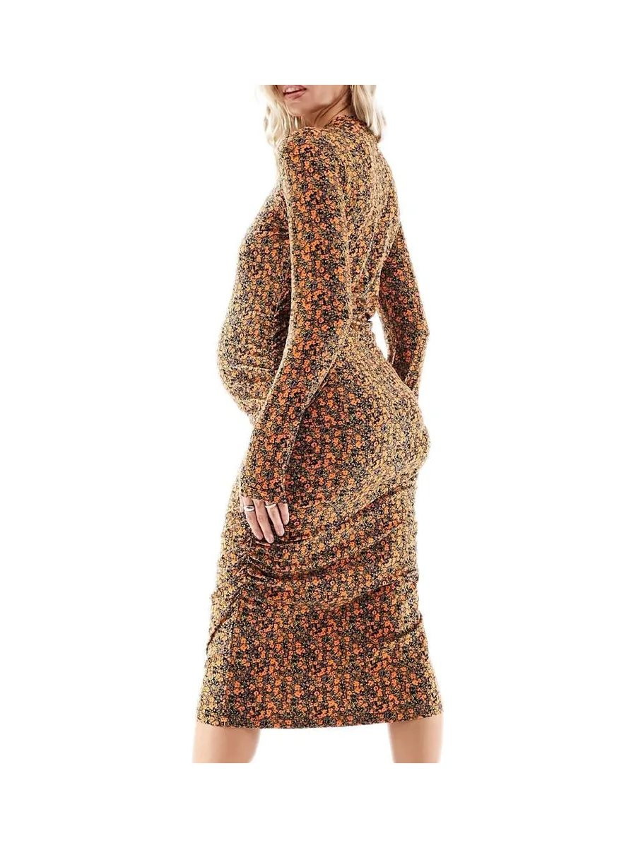 Robe Orange/Noir Femme Mamalicious Laura 2