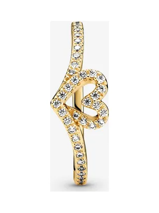 Pandora - Bague Wishbone Heart en plaqué or 14 carats 3