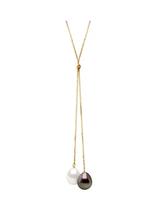 Collier Véritable Perle de Tahiti Poire 9-10 mm — Or Jaune 375 Millièmes — 42 cm 1