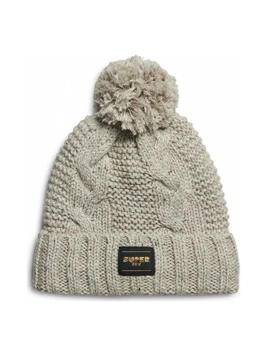 Bonnet Beige Femme Superdry Cable Knit Beanie 2