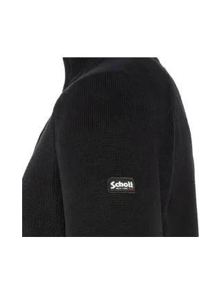 Pull 1/4 zip Noir Homme Schott Plali 3