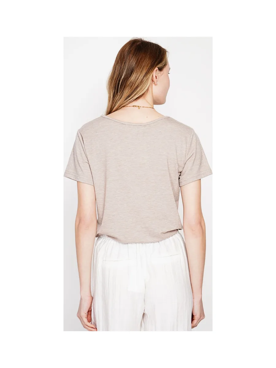 T-shirt col rond manches court dentelle 19