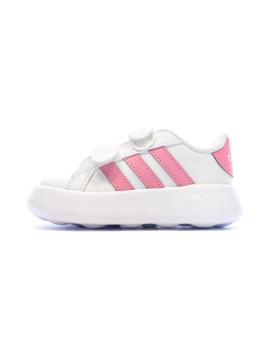 Baskets Blanches/Roses Bébé Fille Adidas Grand Court 2.0 2