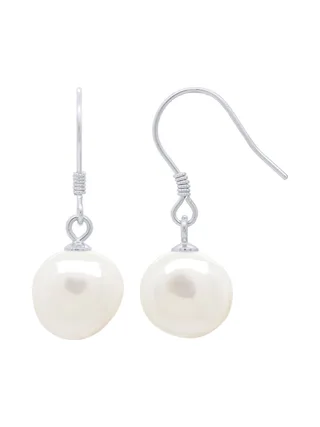 Boucles d'Oreilles Véritables Perles d'Eau Douce Baroques 10-11 mm — Argent 925 Millièmes 3