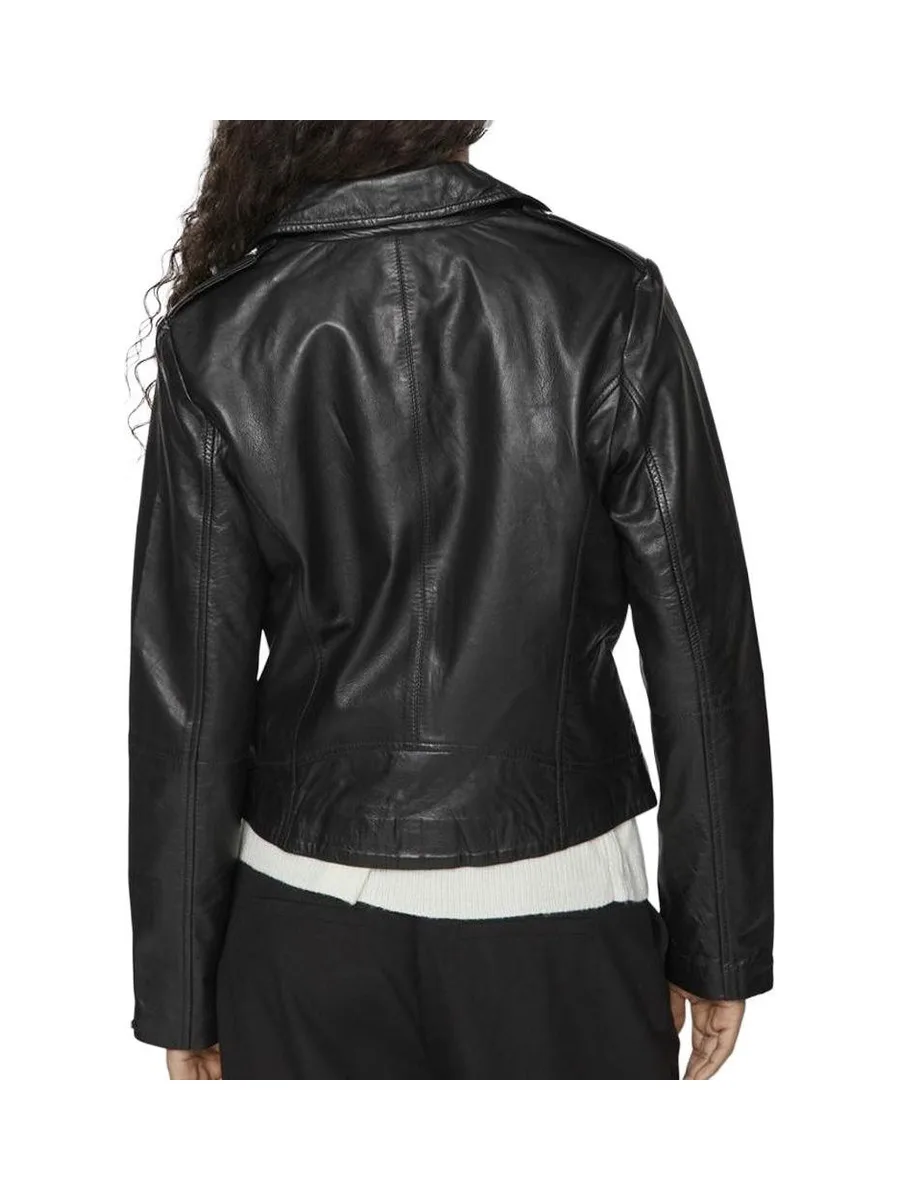 Perfecto Noir Femme Vila Feli Leather 3