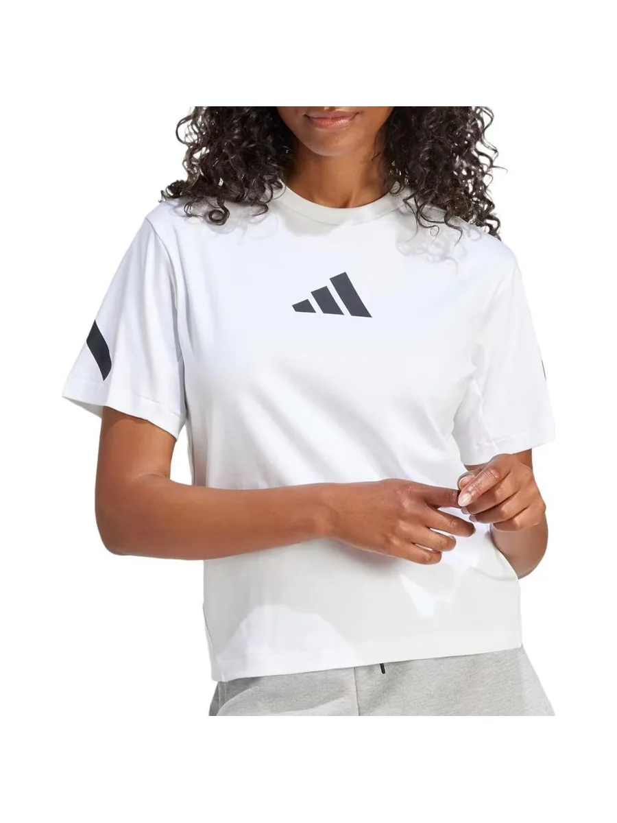 T-Shirt Blanc Femme Adidas JE7857 2