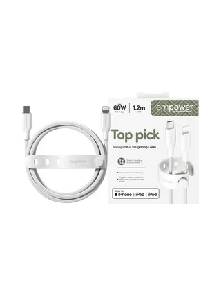 PanzerGlass empower™ by ® Racing 60W USB-C to Lightning Cable | USB 2.0 | 1.2M | Silver White USB cable 2