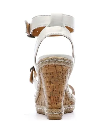 Sandales Compensée Blanches Femme Chattawak Summer Camel 3