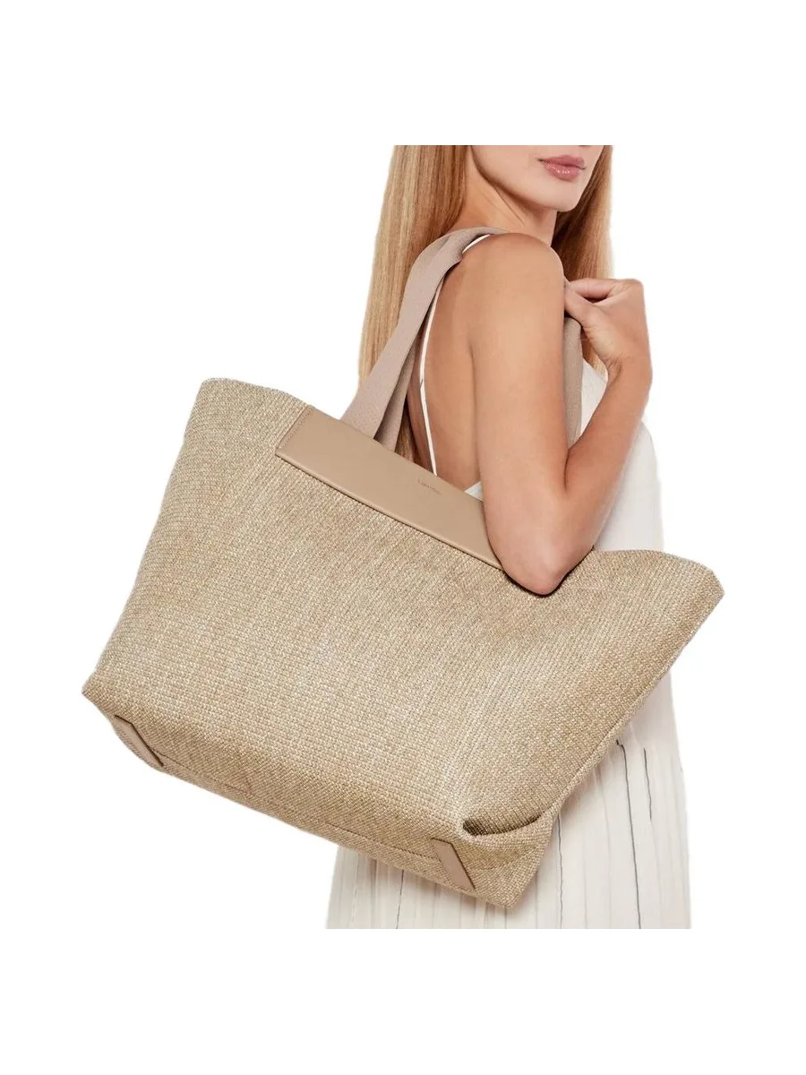 Sac Cabas Beige Raphia Femme Calvin Klein Jeans Ck Raffia 2