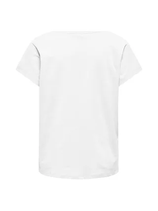 T-Shirt Blanc Femme ONLY Mally Life Loose 2