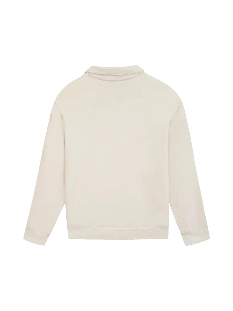 Sweat 1/4 de Zip Beige Femme TBS Craie 3