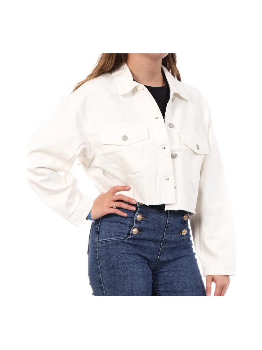 Veste en Jean Blanc Femme Jennyfer VROPY 2