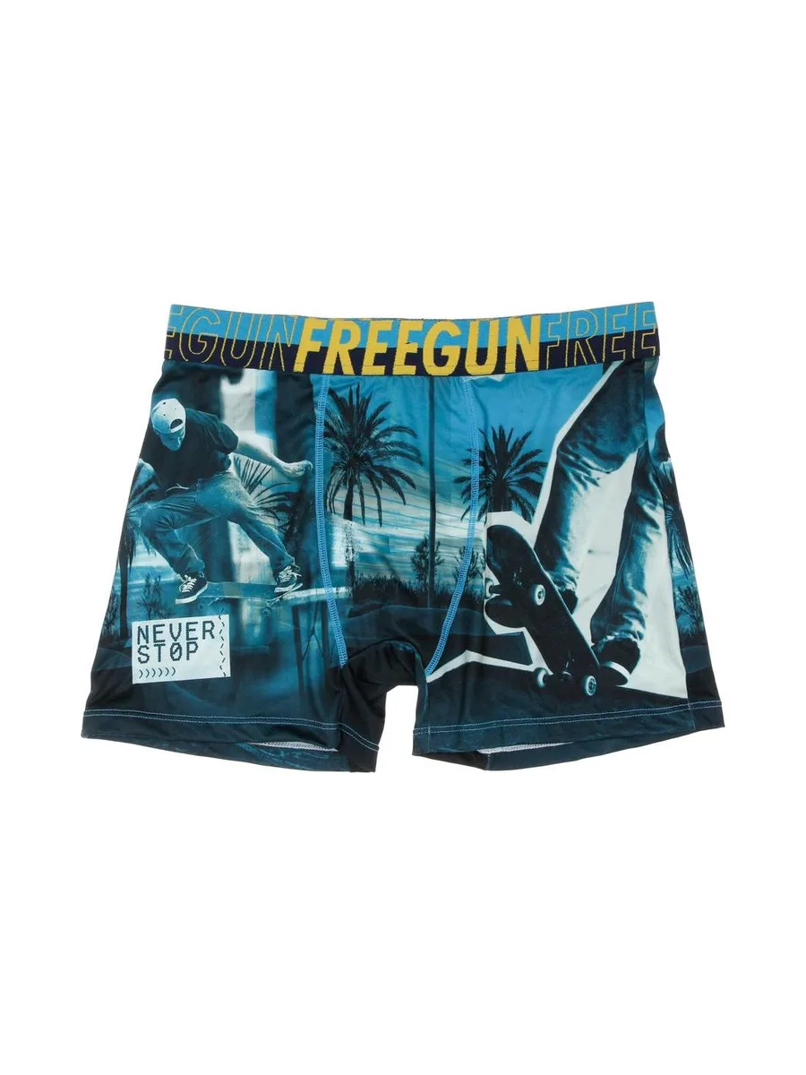 Boxer Bleu/Noir à Imprimés Homme Freegun RID 2