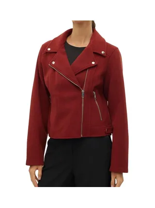 Veste Rouge Femme Vero Moda Biker 1