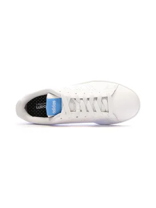 Baskets Blanches/Bleu Femme Adidas Advantage17 4