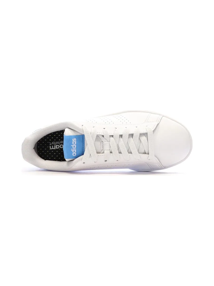 Baskets Blanches/Bleu Femme Adidas Advantage17 5