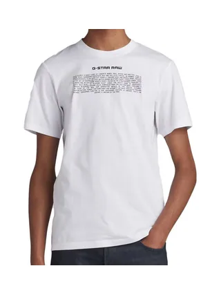 T-shirt Blanc Homme G-Star Raw Poem 1