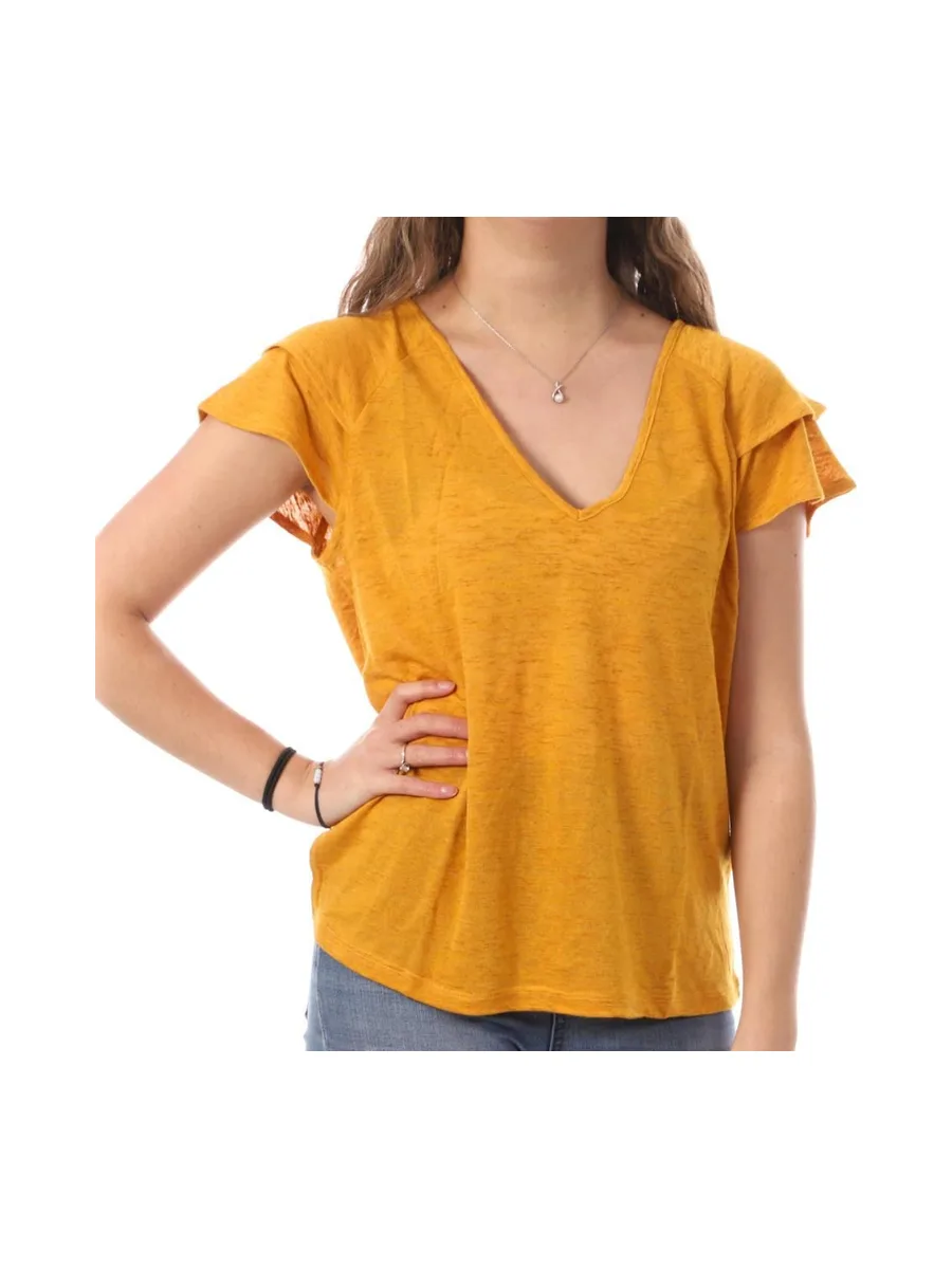 T-shirt Jaune Femme Vero Moda Lina 2