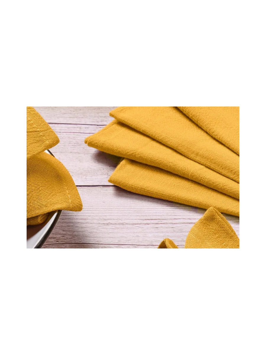 Serviette de table - 6 pièces - Lin et coton blanc crème 116